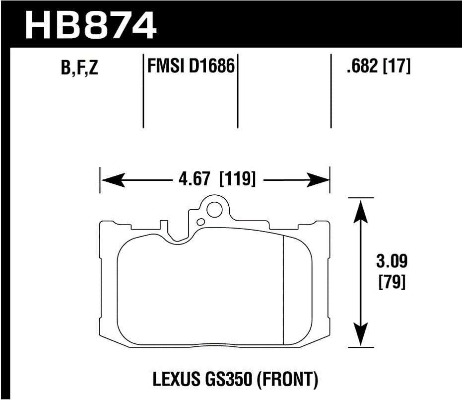 Hawk Performance HB874B.682 HPS 5.0 Brake Pads Front