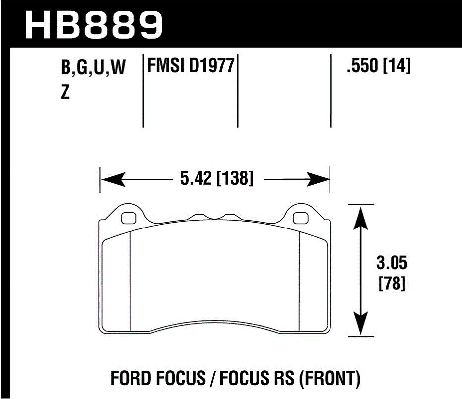 Hawk Performance HB889U.550 DTC-70 Brake Pads Front