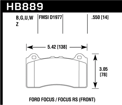 Hawk Performance HB889W.550 DTC-30 Brake Pads Front