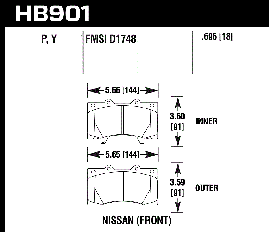 Hawk Performance HB901P.696 SuperDuty Brake Pads Front