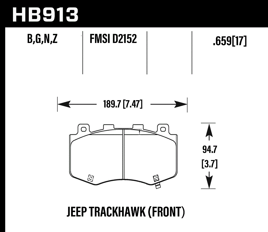 Hawk Performance HB913B.659 HPS 5.0 Brake Pads Front