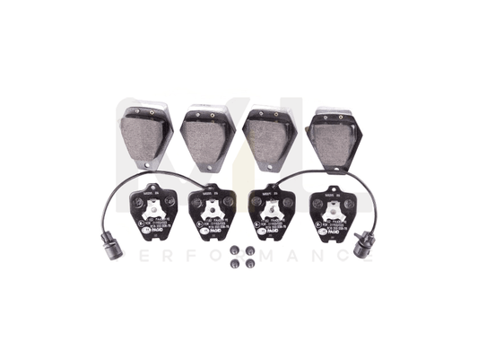 Hella 8DB 355 008-781 Brake Pad Set With Integrated Wear Warning Contact, With Brake Caliper Screws, With Counterweights