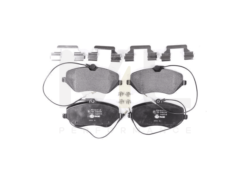 Hella 8DB 355 011-491 Brake Pad Set With Integrated Wear Warning Contact, With Accessories