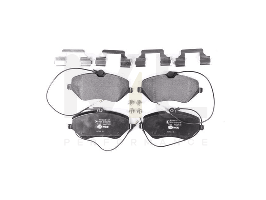 Hella 8DB 355 011-491 Brake Pad Set With Integrated Wear Warning Contact, With Accessories