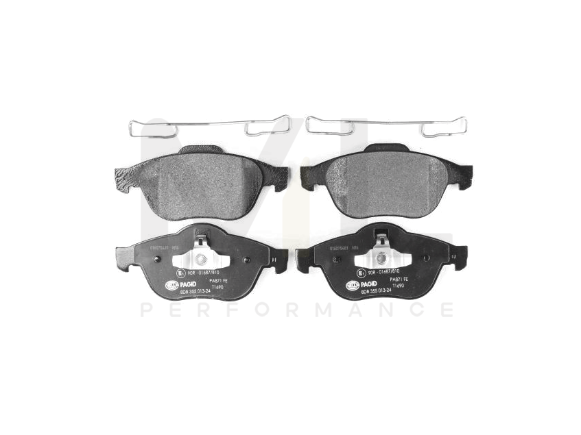 Hella 8DB 355 013-241 Brake Pad Set Not Prepared For Wear Indicator, With Accessories
