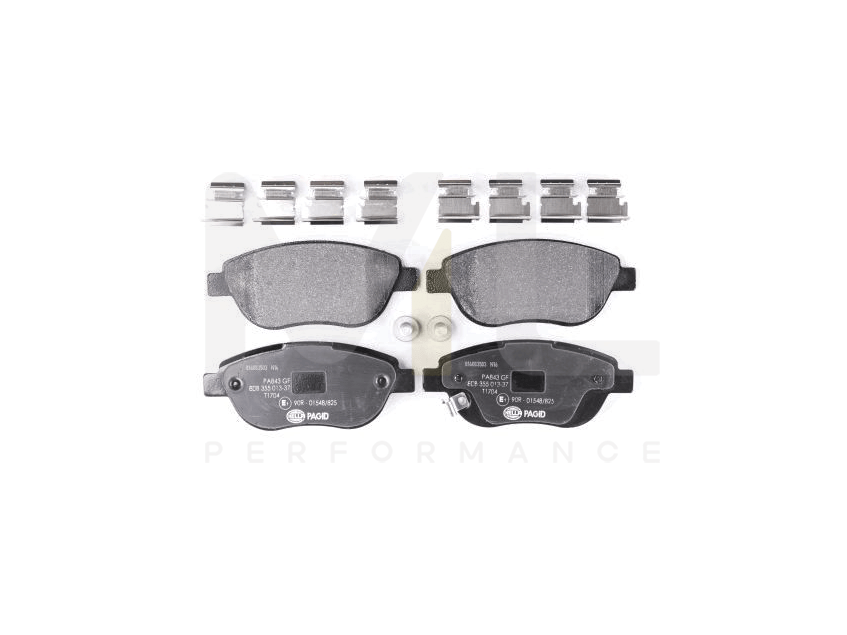 Hella 8DB 355 013-371 Brake Pad Set With Acoustic Wear Warning, With Brake Caliper Screws, With Accessories