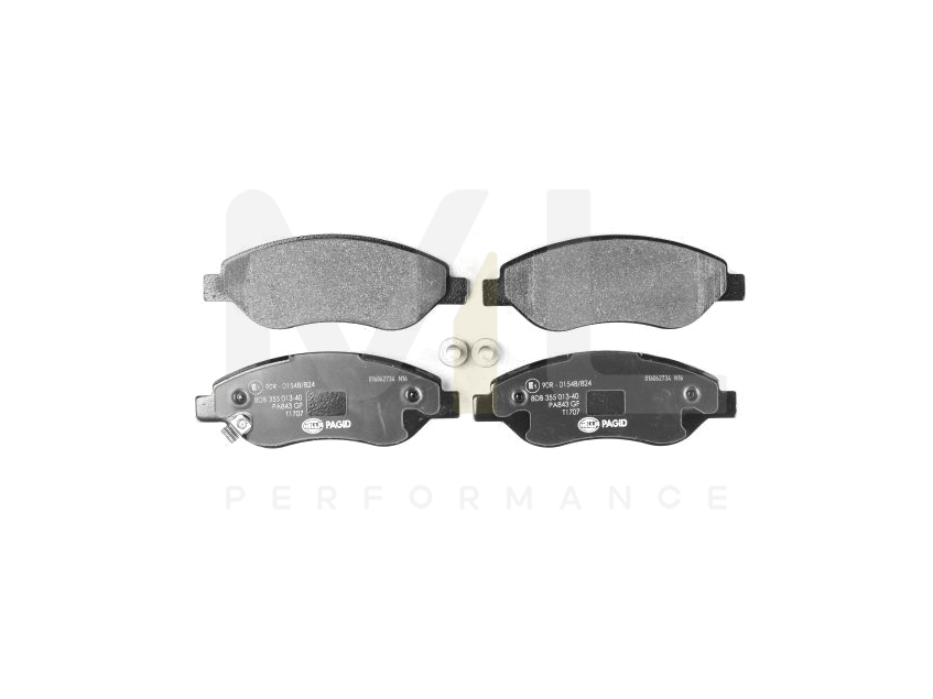 Hella 8DB 355 013-401 Brake Pad Set For Opel Corsa D Hatchback (S07) Not Prepared For Wear Indicator, With Brake Caliper Screws