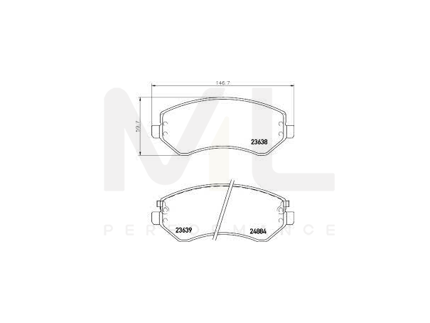 Hella 8DB 355 013-981 Brake Pad Set Not Prepared For Wear Indicator
