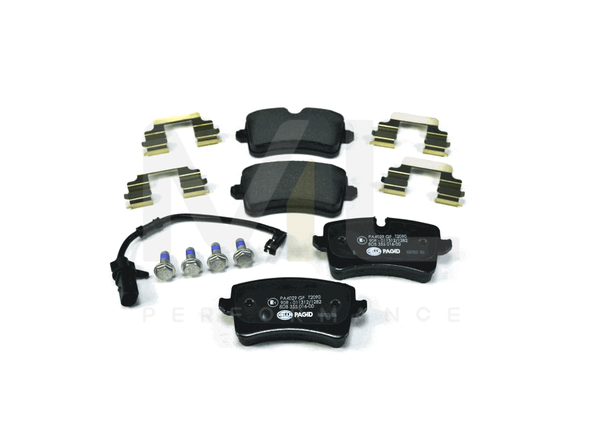 Hella 8DB 355 016-001 Brake Pad Set Incl. Wear Warning Contact, With Accessories