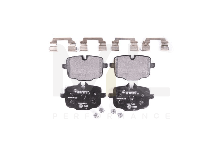 Hella 8DB 355 021-631 Brake Pad Set Prepared For Wear Indicator, With Brake Caliper Screws, With Accessories
