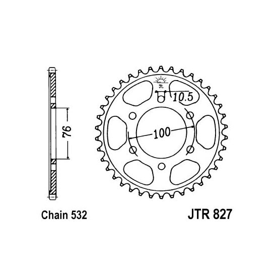 JT JTR827,44 Chain Sprocket