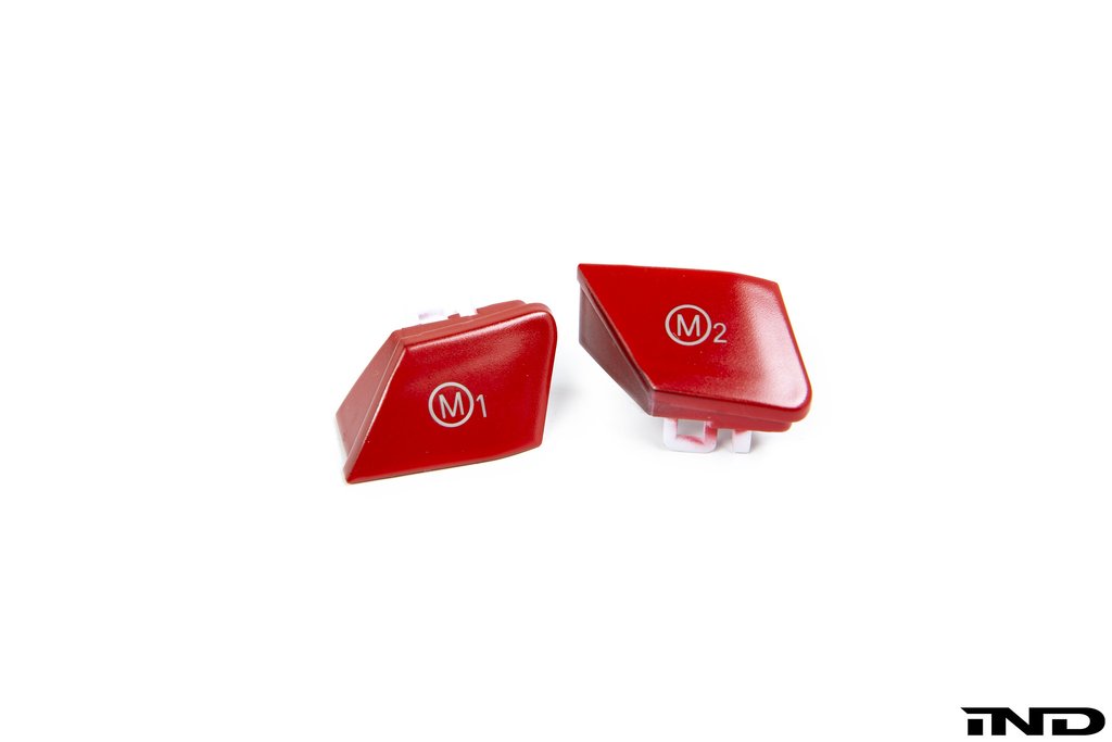 IND BMW F80 F82 F83 F87 Red M1 & M2 Steering Wheel Button Set (M2 Competition, M3 & M4)