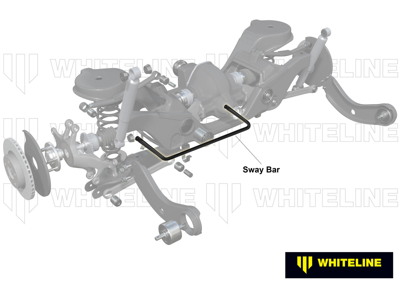 Whiteline BWR20XZ Rear Sway Bar - 24mm 3 Point Adjustable to Suit Audi, Seat, Skoda and Volkswagen PQ35 Fwd