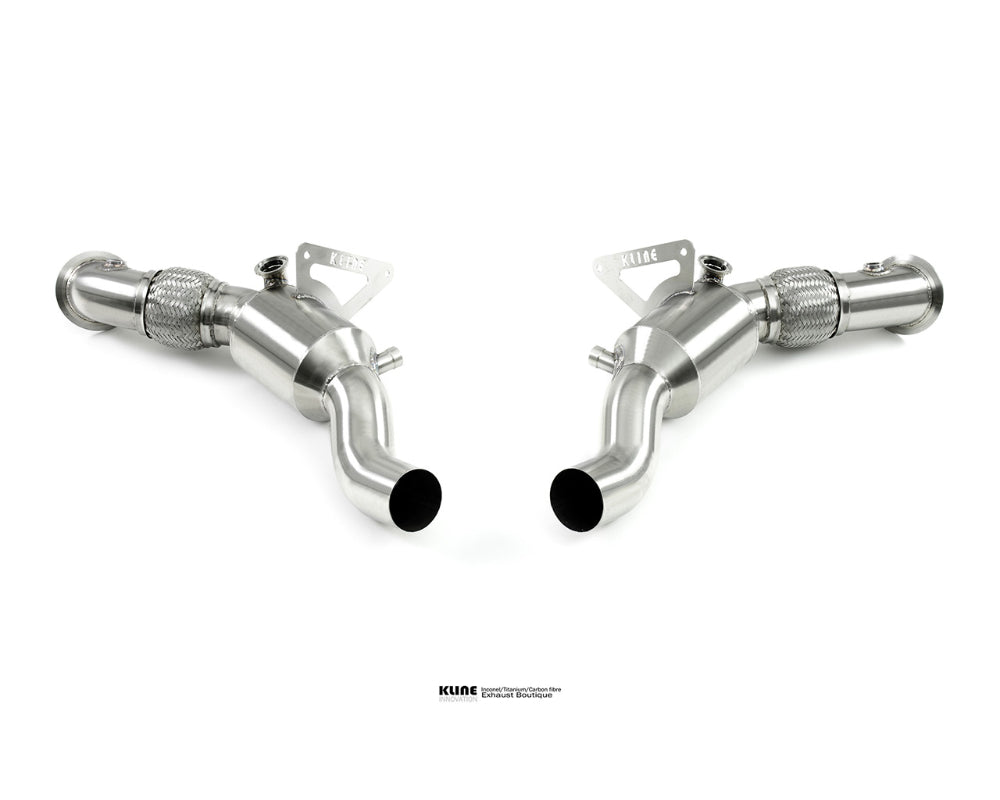 Kline Innovation KL-FER-F8-100-CS-SS 100 Cell Cat Pipe Set Ferrari F8 Tributo 2020-2021