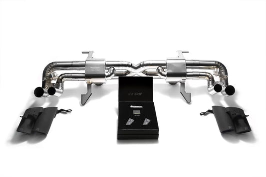 Armytrix Titanium Valvetronic Exhaust System Lamborghini Gallardo with Matte Black Tips