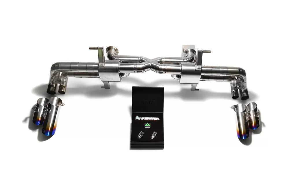 Armytrix Titanium Series Titanium Valvetronic Exhaust System Lamborghini Huracan LP610 with Blue Tips