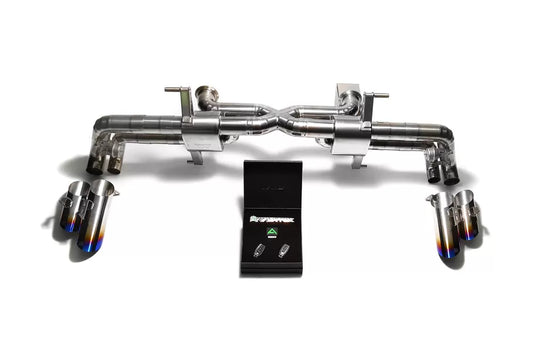 Armytrix Titanium Series Titanium Valvetronic Exhaust System Lamborghini Huracan LP610 with Blue Tips