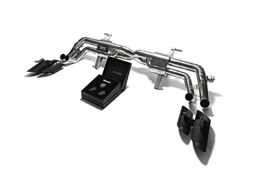 Armytrix Titanium Series Titanium Valvetronic Exhaust System Lamborghini Huracan LP610 with Matte Black Tips