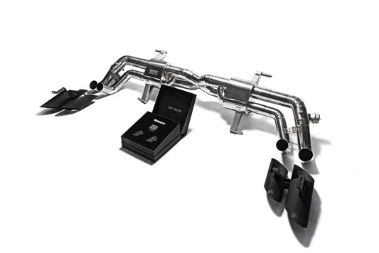 Armytrix Titanium Series Titanium Valvetronic Exhaust System Lamborghini Huracan LP610 with Matte Black Tips