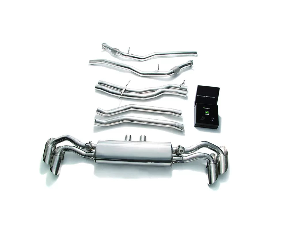 Armytrix Valvetronic Exhaust System Lamborghini Urus 4.0L V8 2018 with Chrome Silver Tips