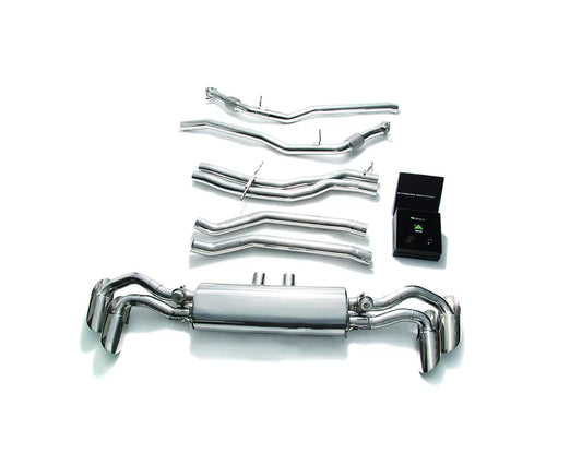 Armytrix Valvetronic Exhaust System Lamborghini Urus 4.0L V8 2018 with Chrome Silver Tips
