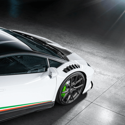 Vorsteiner 0940LOV Lamborghini Huracan Novara Edizione Aero Front Fenders w/Integrated Vents and Splash Shields (2x2 Gloss Carbon)