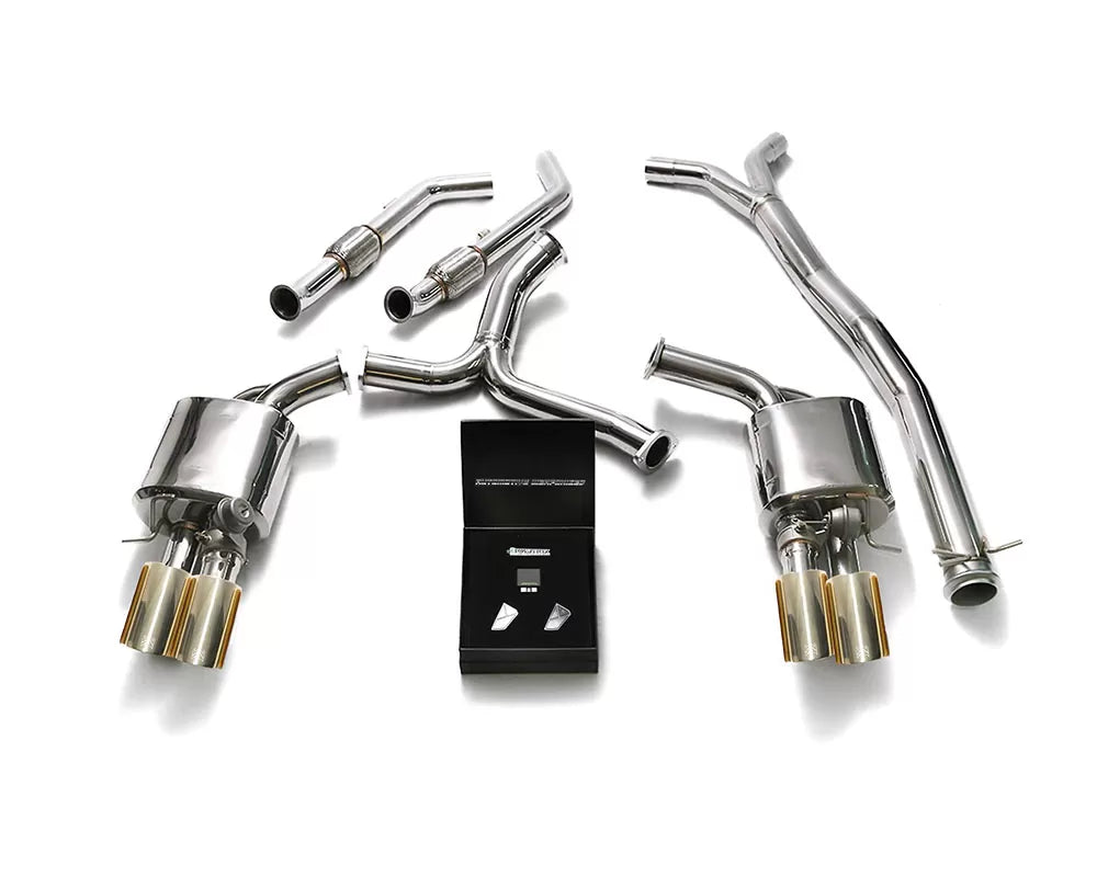 Armytrix Valvetronic Exhaust System for Brabus Diffuser Mercedes-Benz AMG W205 C43 with Gold Tips