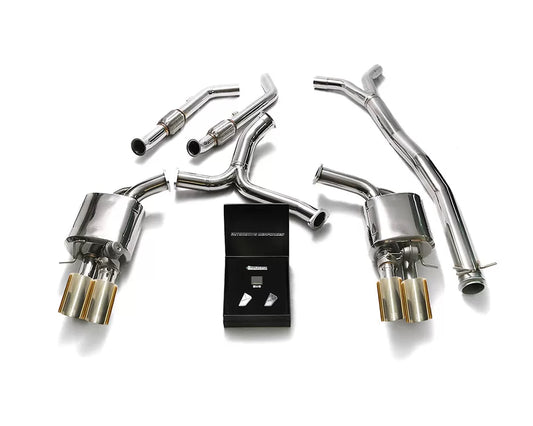 Armytrix Valvetronic Exhaust System for Brabus Diffuser Mercedes-Benz AMG W205 C43 with Gold Tips