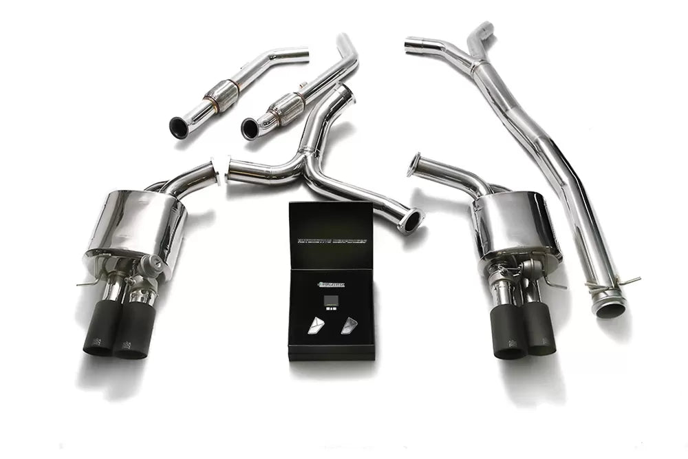 Armytrix Valvetronic Exhaust System for Brabus Diffuser Mercedes-Benz AMG W205 C43 with Matte Black Tips