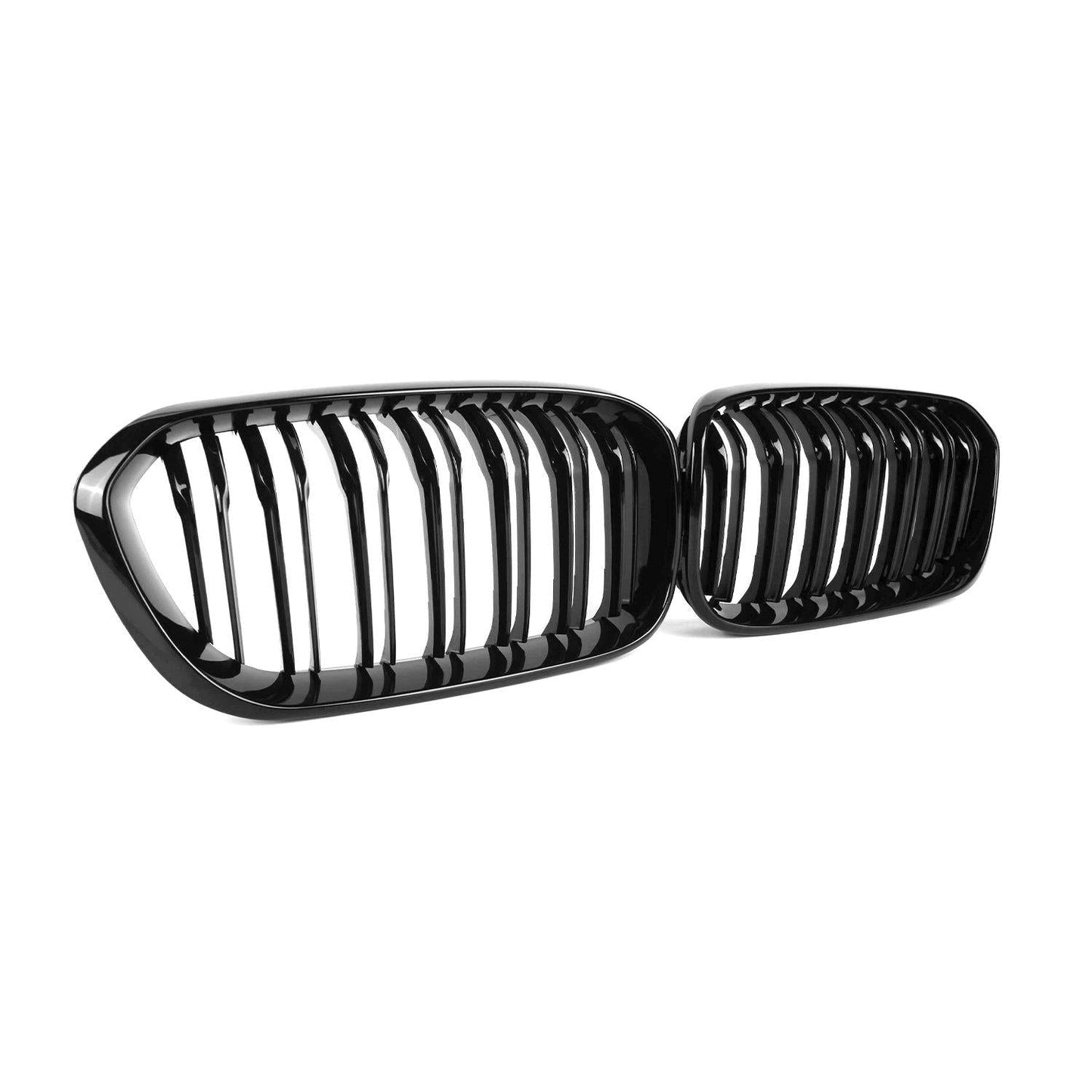MHC BMW 1 Series LCI Double Slat Front Grilles In Gloss Black (F20/F21)