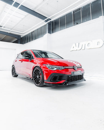 Zaero ZA-GOLF-8-CS-FS VW GOLF GTI CLUBSPORT MK8 EVO-1 GLOSS BLACK FRONT SPLITTER