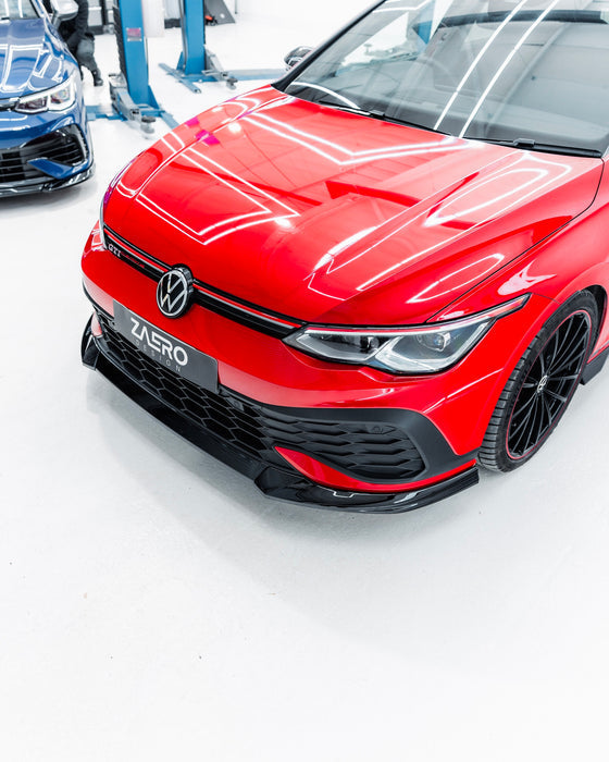 Zaero ZA-GOLF-8-CS-FS VW GOLF GTI CLUBSPORT MK8 EVO-1 GLOSS BLACK FRONT SPLITTER