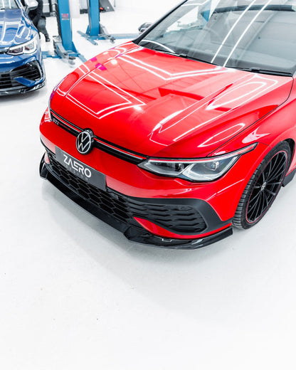 Zaero ZA-GOLF-8-CS-FS VW GOLF GTI CLUBSPORT MK8 EVO-1 GLOSS BLACK FRONT SPLITTER