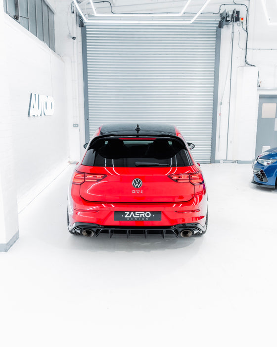 Zaero ZA-GOLF-8-CS-DF VW GOLF GTI CLUBSPORT MK8 EVO-1 GLOSS BLACK REAR DIFFUSER