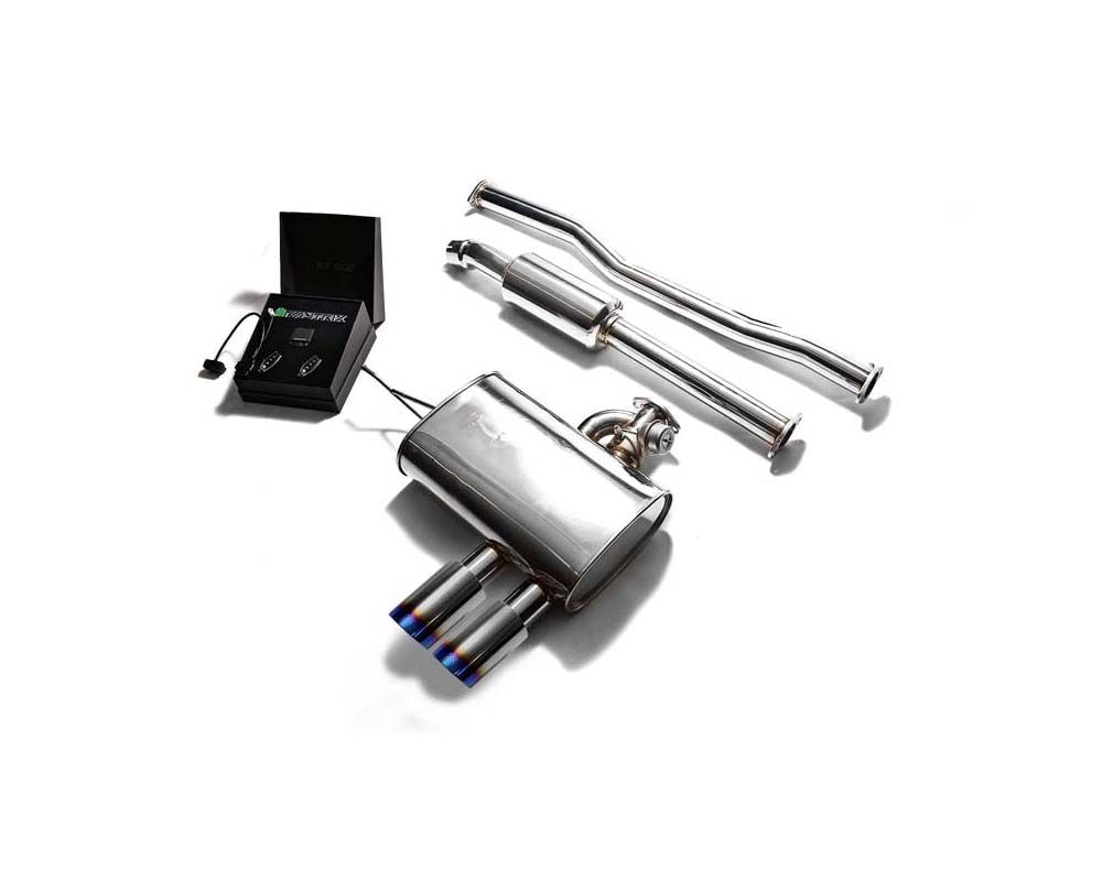 Armytrix Stainless Steel Valvetronic Exhaust System Mini Cooper S F56 F57 2019+ with Blue Coated Tips