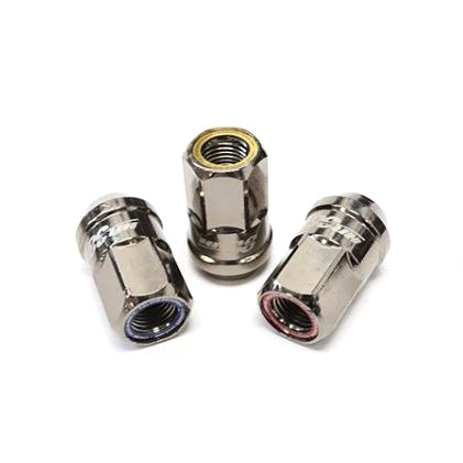 MUTEKI HR3805TU LUG NUTS KIT HR38 12X1.25 38MM TITANIUM CHROME/BLUE RING (OPEN END)