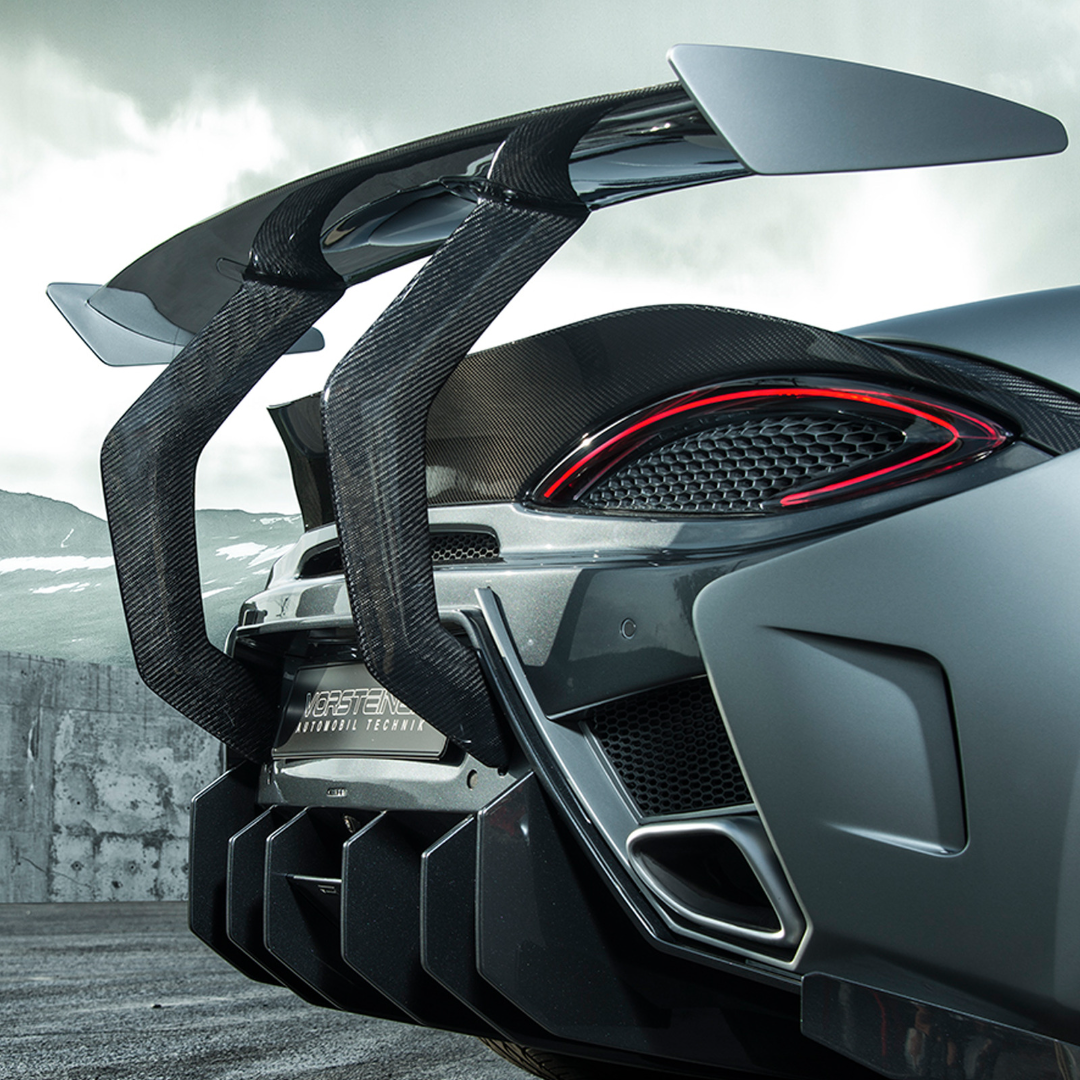 Vorsteiner MVR1370 Mclaren 570S VX Aero Wing Blade Carbon Fiber w/ Carbon Fiber Uprights