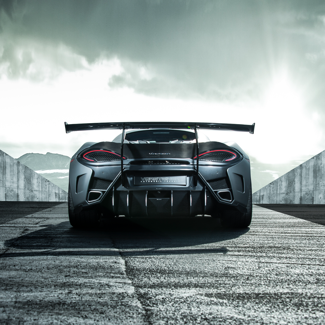 Vorsteiner MVR1370 Mclaren 570S VX Aero Wing Blade Carbon Fiber w/ Carbon Fiber Uprights