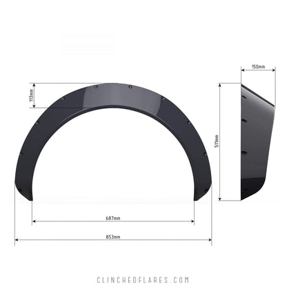 Clinched “Muscle” 15cm (6”) Fender Flare