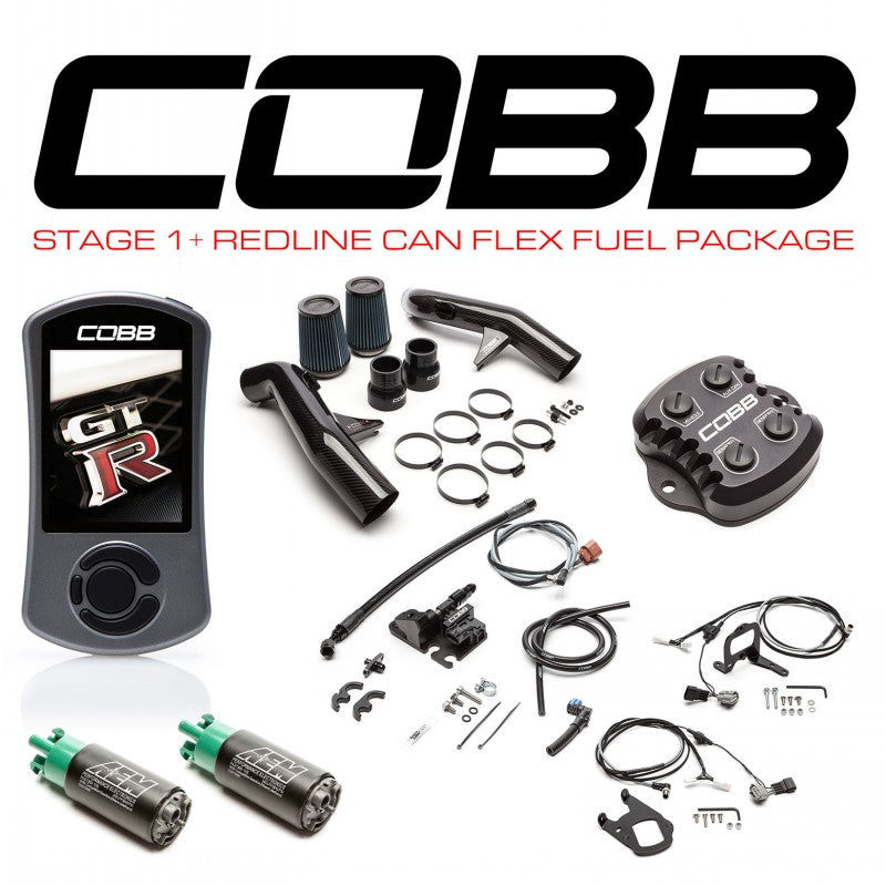 COBB NIS005011PCFFF POWER PACKAGE STAGE 1+ REDLINE CARBON FIBER CAN FLEX FUEL FOR NISSAN GT-R (R35) 2009-2014