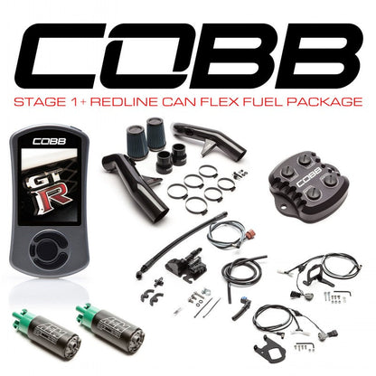 COBB NIS005011PCFFF POWER PACKAGE STAGE 1+ REDLINE CARBON FIBER CAN FLEX FUEL FOR NISSAN GT-R (R35) 2009-2014