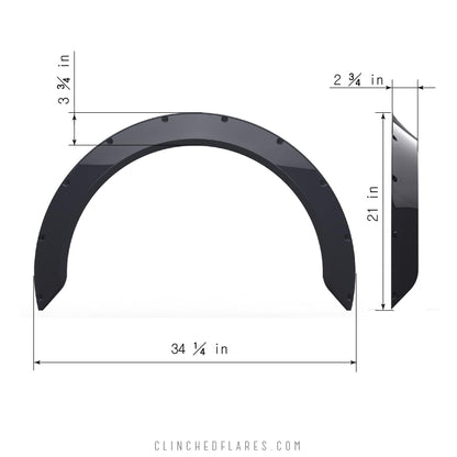 Clinched “New School” 7cm (2.7″) Fender Flares