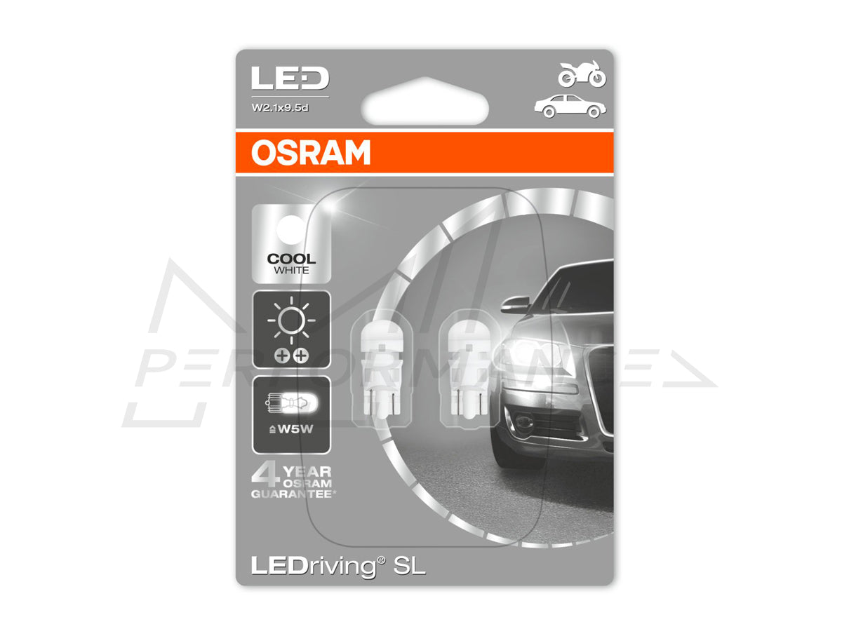 Osram 501 Cool White LED Replacement Bulbs (Pair)
