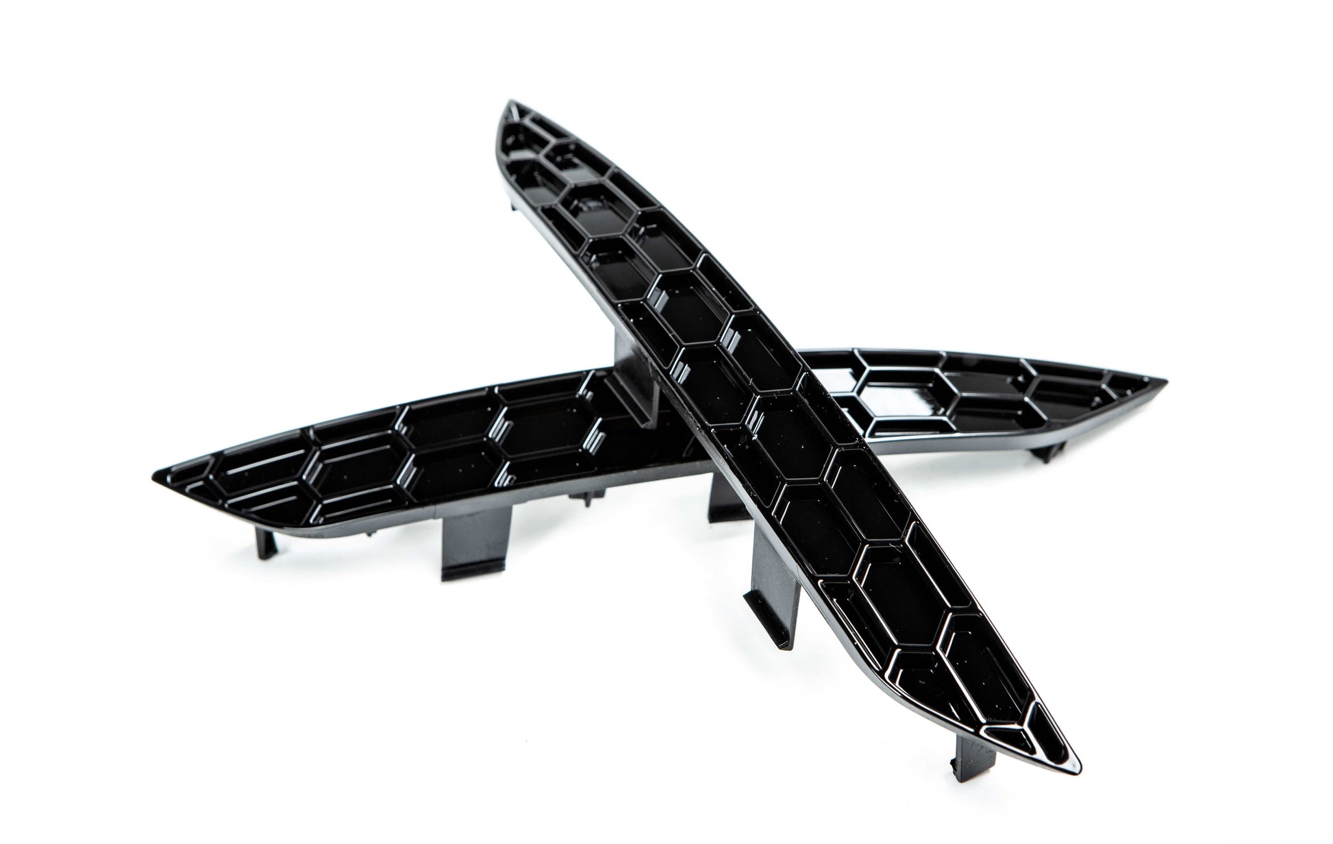 Acexxon R09-10-2 Audi Gloss Black Rear Reflector Insert Set - Honeycomb