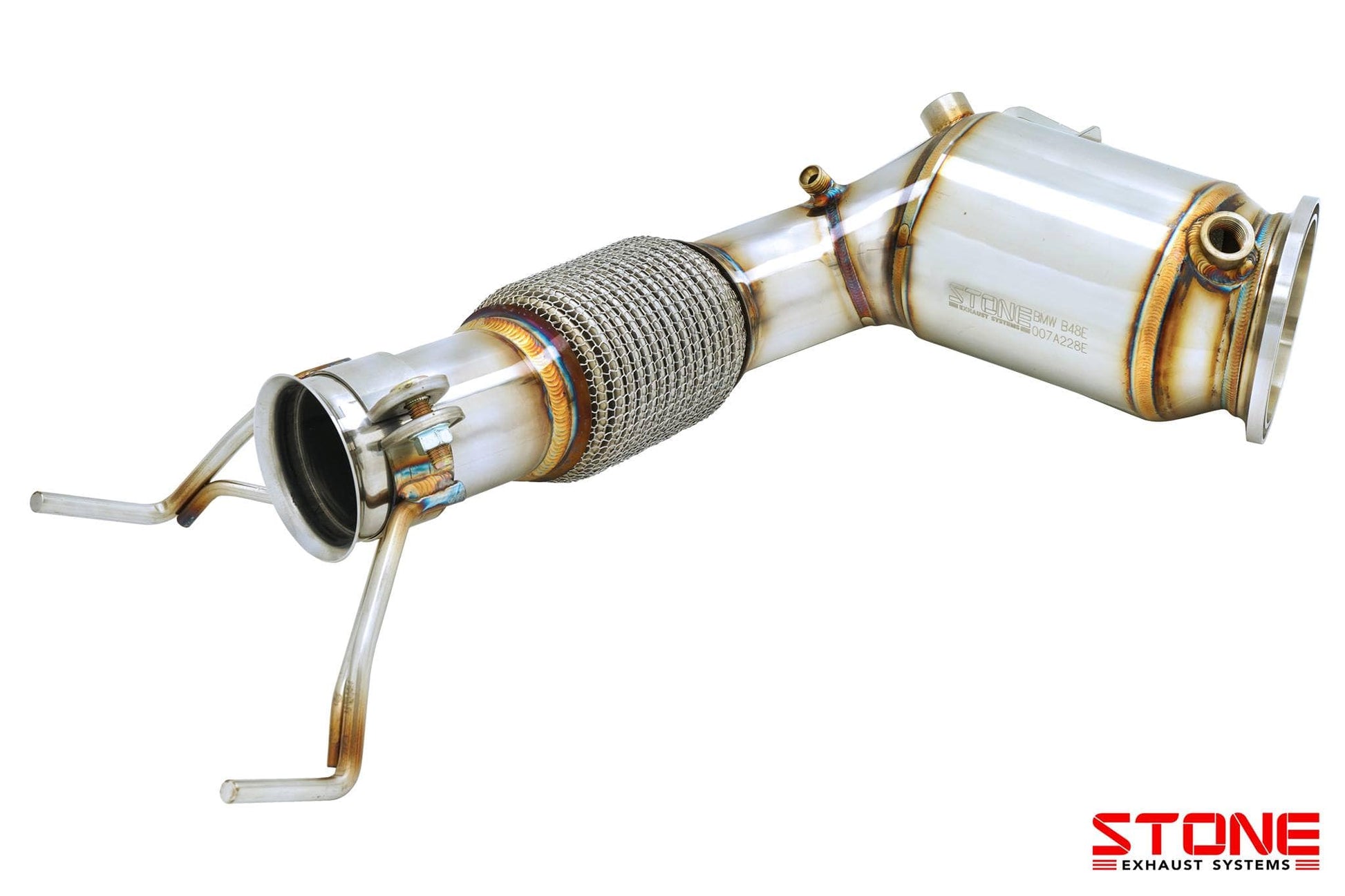 Stone Exhaust BMW MINI B48E F39 F40 F44 F46 Eddy Catalytic Downpipe - OPF Model (Inc. X2 20i, 220i, M135ix & M235ix) | ML Performance UK