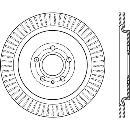 StopTech 128.61105R Ford Mustang Shelby GT500 5.8 Supercharged 350x19 Sport Cross Drilled Brake Disc - Rear Right