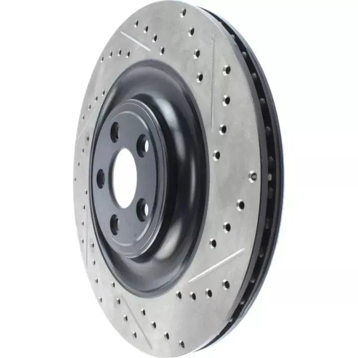 StopTech 127.20031L/R Jaguar 376mm Drilled & Grooved Sport Rear Brake Discs - Pair (Inc. F-Type, XF, XJR & XKR)
