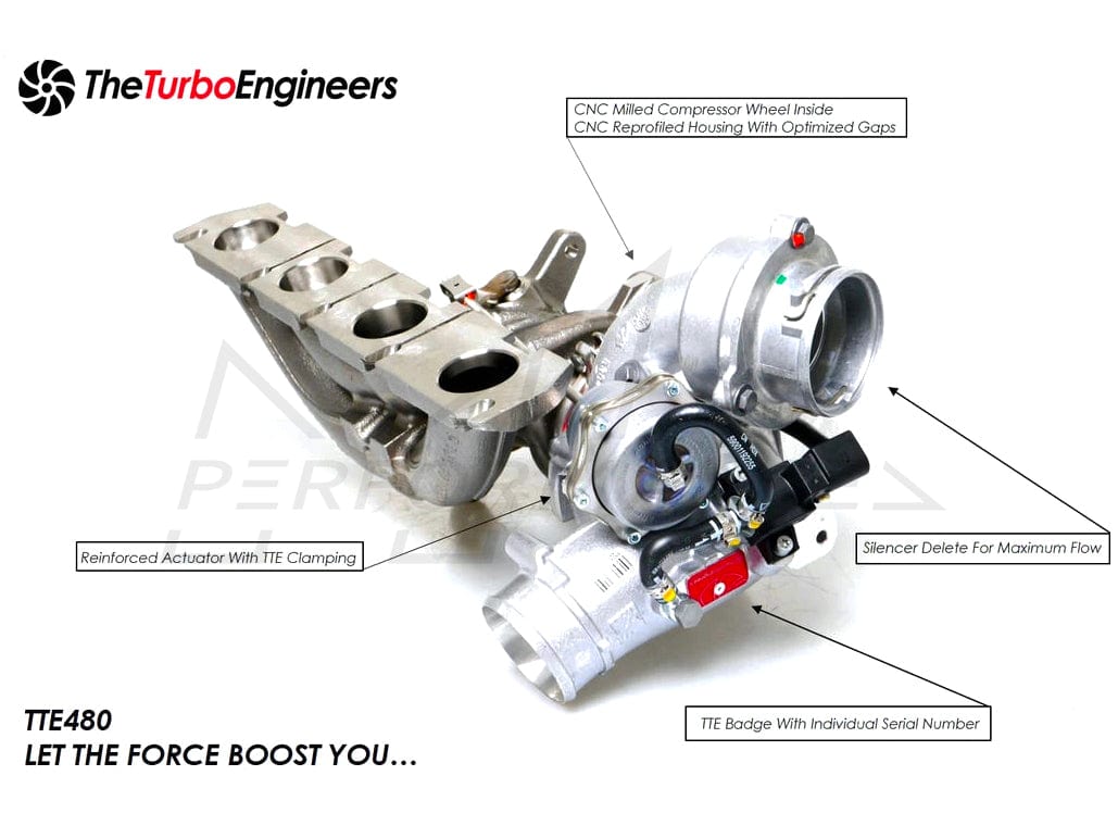 TTE VW/Audi 2.0T TFSI Turbocharger Upgrade TTE480+ EA113 (A3, TT, Beetle & Golf)