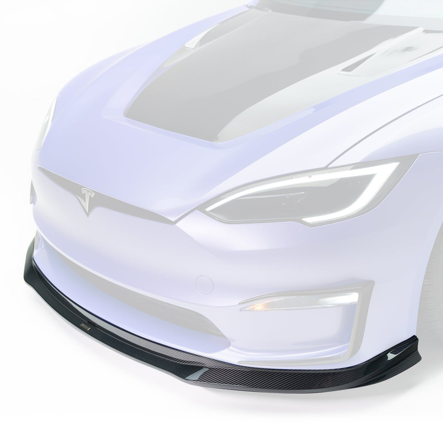 Vorsteiner TEV3020 VRS Tesla Model S Plaid Aero Front Spoiler Carbon Fiber PP 2X2 Glossy