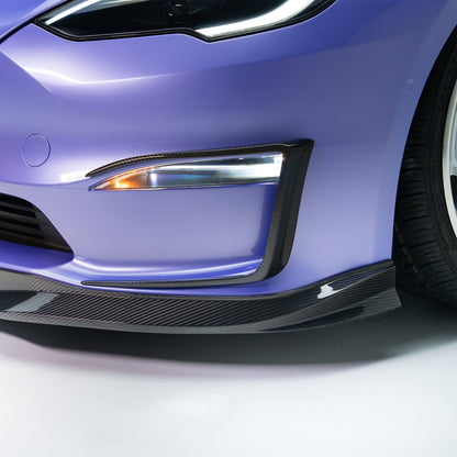 Vorsteiner TEV3020 VRS Tesla Model S Plaid Aero Front Spoiler Carbon Fiber PP 2X2 Glossy